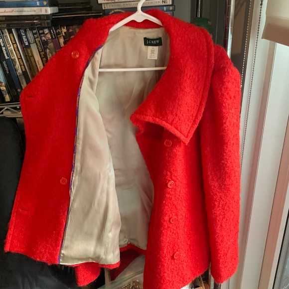 J.Crew burnt orange colored mohair jacket size 14 - Picture 8 of 10